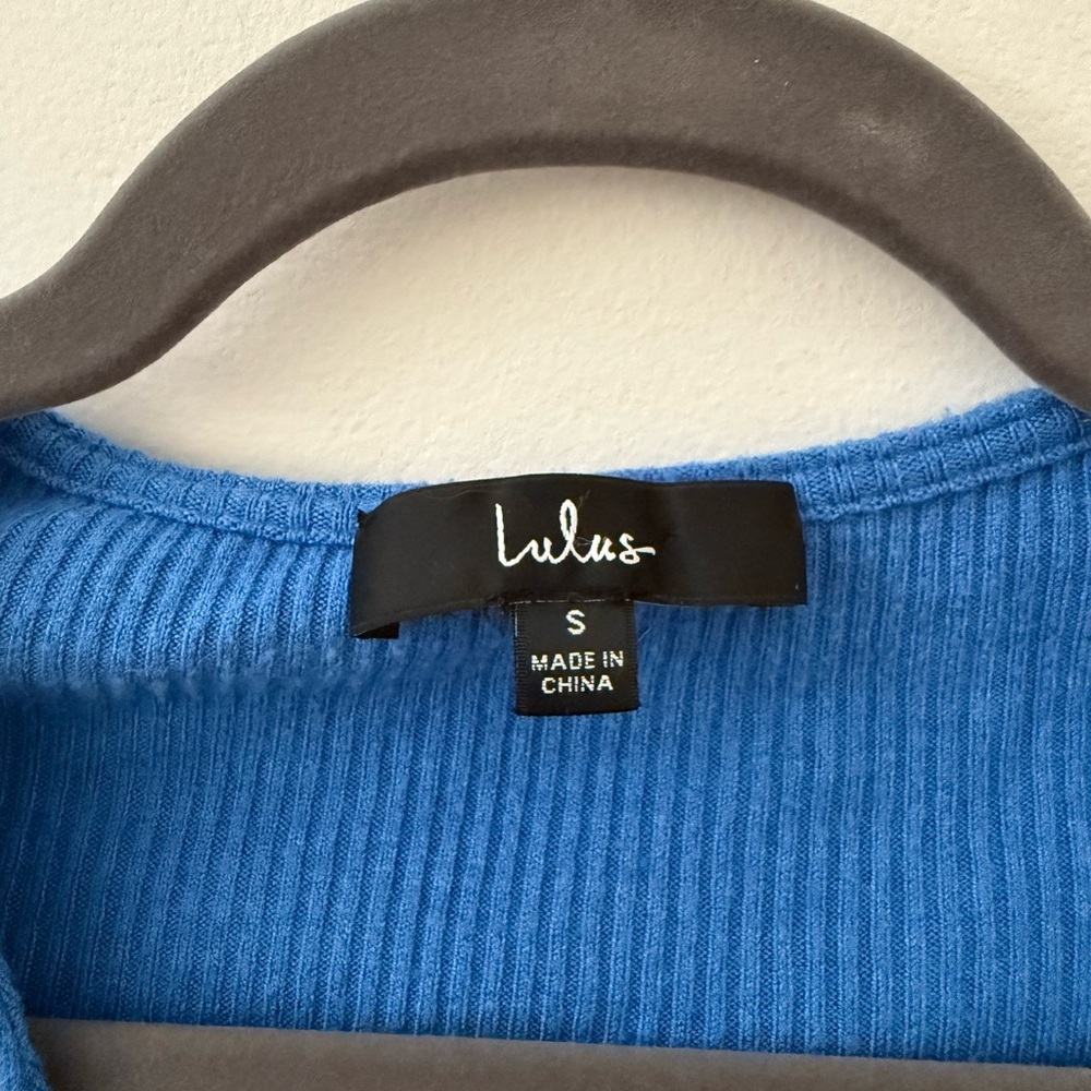 Lulu's Blue Fitted Button Down Shirt - image 2